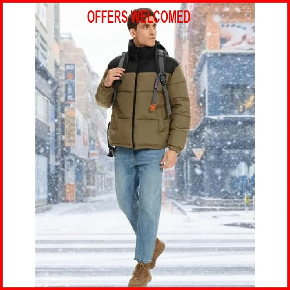 Men's Puffer Jacket Water Resistant Lightweight Quilted Winter Coat